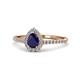 1 - Arella Desire Blue Sapphire and Diamond Halo Engagement Ring 