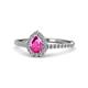 1 - Arella Desire Pink Sapphire and Diamond Halo Engagement Ring 