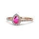 1 - Arella Desire Pink Sapphire and Diamond Halo Engagement Ring 