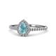 1 - Arella Desire Aquamarine and Diamond Halo Engagement Ring 