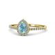 1 - Arella Desire Aquamarine and Diamond Halo Engagement Ring 