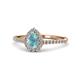 1 - Arella Desire Aquamarine and Diamond Halo Engagement Ring 