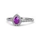 1 - Arella Desire Amethyst and Diamond Halo Engagement Ring 