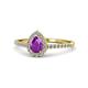 1 - Arella Desire Amethyst and Diamond Halo Engagement Ring 