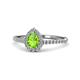 1 - Arella Desire Peridot and Diamond Halo Engagement Ring 