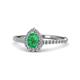 1 - Arella Desire Emerald and Diamond Halo Engagement Ring 