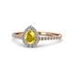 1 - Arella Desire Yellow Sapphire and Diamond Halo Engagement Ring 