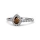1 - Arella Desire Smoky Quartz and Diamond Halo Engagement Ring 