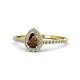 1 - Arella Desire Smoky Quartz and Diamond Halo Engagement Ring 