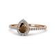 1 - Arella Desire Smoky Quartz and Diamond Halo Engagement Ring 