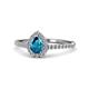 1 - Arella Desire London Blue Topaz and Diamond Halo Engagement Ring 