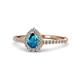 1 - Arella Desire London Blue Topaz and Diamond Halo Engagement Ring 