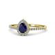 1 - Arella Desire Blue Sapphire and Diamond Halo Engagement Ring 
