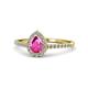 1 - Arella Desire Pink Sapphire and Diamond Halo Engagement Ring 