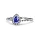 1 - Arella Desire Tanzanite and Diamond Halo Engagement Ring 