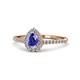 1 - Arella Desire Tanzanite and Diamond Halo Engagement Ring 