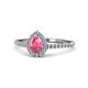1 - Arella Desire Pink Tourmaline and Diamond Halo Engagement Ring 