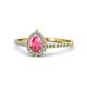 1 - Arella Desire Pink Tourmaline and Diamond Halo Engagement Ring 