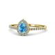 1 - Arella Desire Blue Topaz and Diamond Halo Engagement Ring 