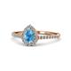 1 - Arella Desire Blue Topaz and Diamond Halo Engagement Ring 