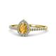 1 - Arella Desire Citrine and Diamond Halo Engagement Ring 