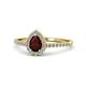1 - Arella Desire Red Garnet and Diamond Halo Engagement Ring 