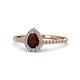 1 - Arella Desire Red Garnet and Diamond Halo Engagement Ring 
