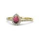 1 - Arella Desire Rhodolite Garnet and Diamond Halo Engagement Ring 
