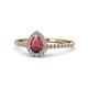 1 - Arella Desire Rhodolite Garnet and Diamond Halo Engagement Ring 