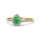 1 - Arella Desire Emerald and Diamond Halo Engagement Ring 