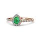 1 - Arella Desire Emerald and Diamond Halo Engagement Ring 