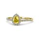 1 - Arella Desire Yellow Sapphire and Diamond Halo Engagement Ring 