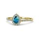 1 - Arella Desire London Blue Topaz and Diamond Halo Engagement Ring 