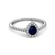 2 - Arella Desire Blue Sapphire and Diamond Halo Engagement Ring 