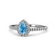1 - Arella Desire Blue Topaz and Diamond Halo Engagement Ring 