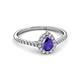 2 - Arella Desire Iolite and Diamond Halo Engagement Ring 