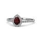 1 - Arella Desire Red Garnet and Diamond Halo Engagement Ring 