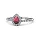 1 - Arella Desire Rhodolite Garnet and Diamond Halo Engagement Ring 