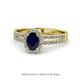 1 - Amaya Desire Blue Sapphire and Diamond Halo Engagement Ring 