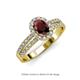 3 - Amaya Desire Red Garnet and Diamond Halo Engagement Ring 