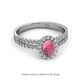 2 - Amaya Desire Rhodolite Garnet and Diamond Halo Engagement Ring 