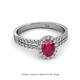 2 - Amaya Desire Ruby and Diamond Halo Engagement Ring 