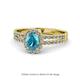 1 - Amaya Desire London Blue Topaz and Diamond Halo Engagement Ring 