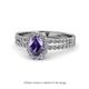 1 - Amaya Desire Iolite and Diamond Halo Engagement Ring 