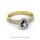 2 - Amaya Desire Iolite and Diamond Halo Engagement Ring 