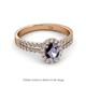 2 - Amaya Desire Iolite and Diamond Halo Engagement Ring 