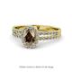 1 - Amaya Desire Smoky Quartz and Diamond Halo Engagement Ring 