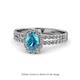 1 - Amaya Desire London Blue Topaz and Diamond Halo Engagement Ring 