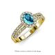 3 - Amaya Desire London Blue Topaz and Diamond Halo Engagement Ring 