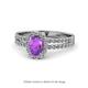 1 - Amaya Desire Amethyst and Diamond Halo Engagement Ring 